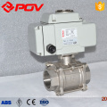 gas 1000wog 3pc electric clamp motorized ball valve ac110v